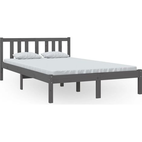 Maison Exclusive - Massivholzbett Grau 120x200 cm