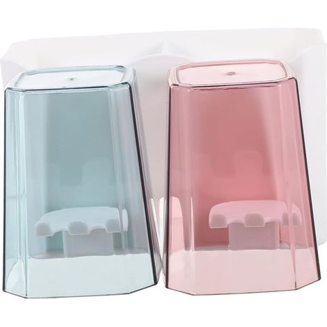 Portegobelet pour Brosse à Dents Support Mural pour Gobelet De Bain De Bouche Étagère De Rangement sans Perçage pour Salle De Bain Étagère De Rangement pour Gobelet sans Clous (1/5)