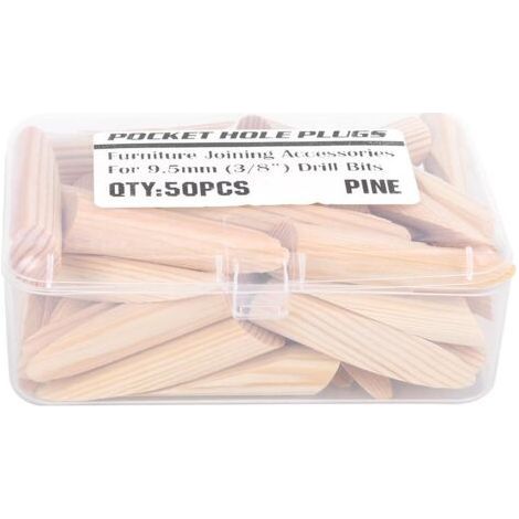 50Pcs Woodworking Screw Plugs Kit Wood Pocket Hole Plugs Inclined Drilling Tools (1/5)