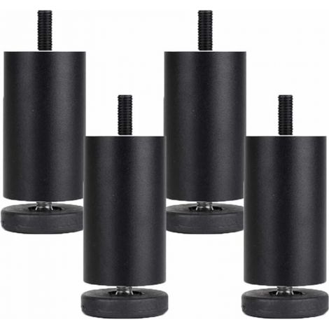 Patas ajustables para armario, patas ajustables para mesa, patas de repuesto para sofá cama y silla, color negro (10 cm) (1/4)