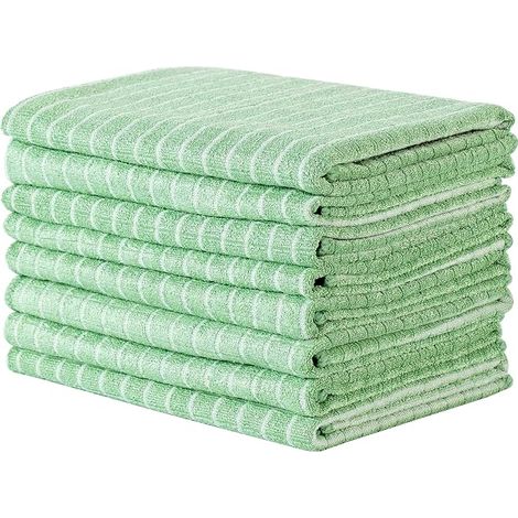 Set of Bamboo and Microfibre Kitchen Towels Absorbent 45 x 65 cm Green (1/5)