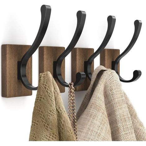 Crochets muraux en bois lot de 4 crochets pour la maison (1/5)