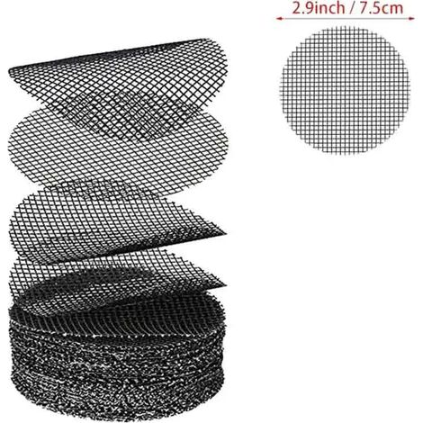 (Carré 7,5 x 7,5 cm, 300 pièces) Tapis de drainage rond en maille pour pots, empêchant la perte de terre, idéal pour les bonsaïs, les fleurs et les plantes de jardin. (1/4)