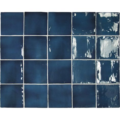 Carrelage mur effet zellige bleu 10x10 cm MANACOR OCEAN BLUE (vendu par boite de 0,60m2) (1/3)