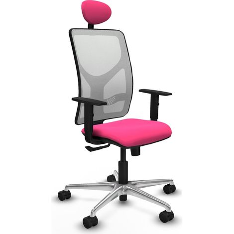 Silla oficina piqueras y crespo La Motilla blanco rosa ergonómica (1/2)