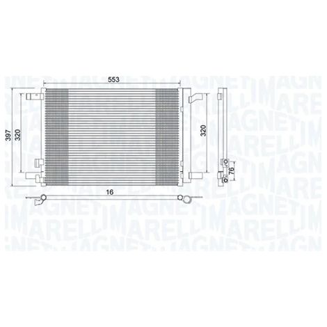 Condenseur, climatisation Magneti Marelli 350203964000 AUDI 5Q0816411AB