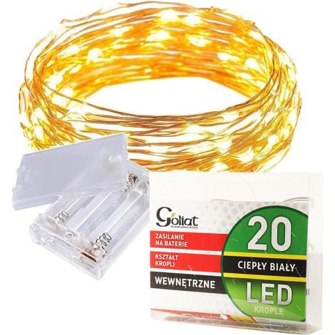 Luci LED a goccia su filo flessibile - Luce bianca calda, alimentate a batteria (1/5)