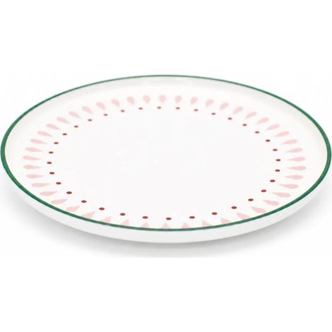 Assiette plate en porcelaine LEA 26,5 cm vert rose duka (1/5)