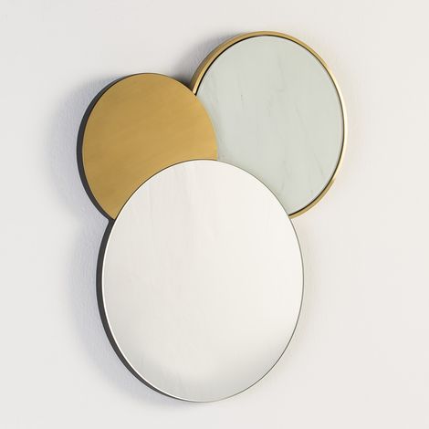 Spiegel 54X3X65 Glas/ähnlicher Marmor/goldenes Metall (1/2)