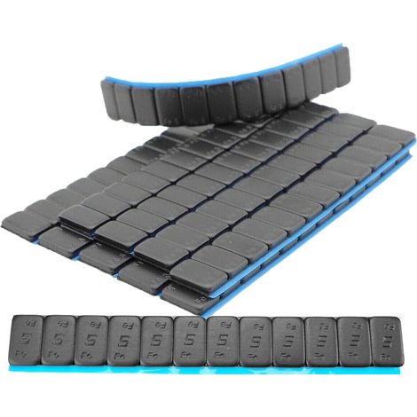 JOMAFA(3378x10M, 120 Pesos de Equilibrio de Llantas Contrapesas para equilibrado de Ruedas  10 Tiras de 12 ud x 5 Gramos  Color Negro  Pesas Adhesivas para balancear, 120)