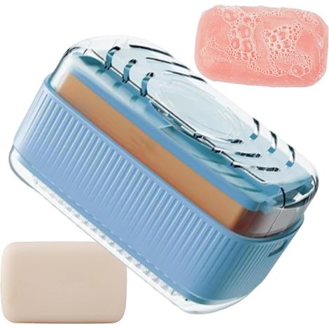 Porte-savon de voyage avec couvercle , distributeur brosse et système d'évacuation , accessoire sall (1/5)