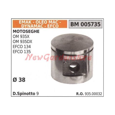 Pistone per motosega OM 935X OM 935DX EFCO 134 EFCO 135 Ø 38mm EMAK 005735