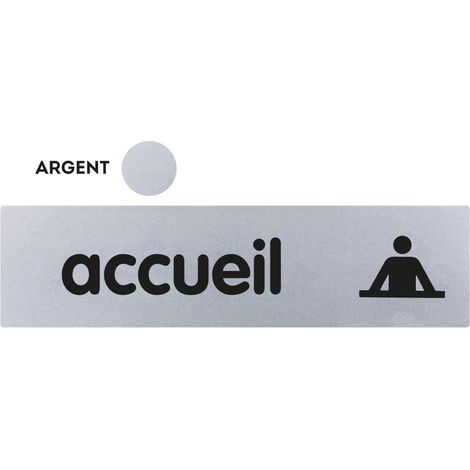 Plaque de porte Accueil - Classique argent 170x45mm - 4320106