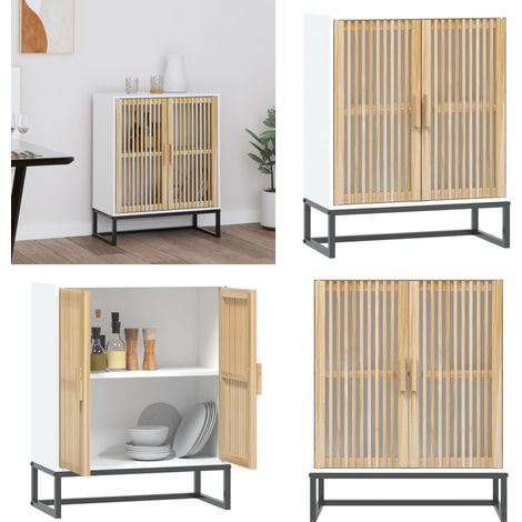 Sideboard Weiß 60x30x75 cm Holzwerkstoff - Schreibtisch - Wohnzimmermöbel - Sideboard - Holzschrank - Weißer Schrank - Home & Living (1/5)