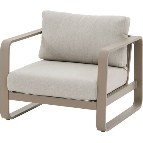 Gartenmöbel Sessel Domilly Kaffee Aluminium und Olefin - Hespéride