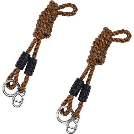 Corde de balançoire extérieure en deux parties, corde de hamac de 1,8 mètre de long, capacité de charge 300 kg, sangle de balançoire réglable en longueur, pour hamacs de camping (1/5)