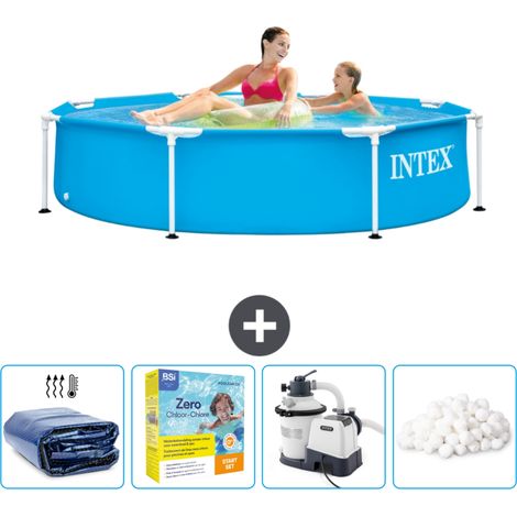 Piscine Intex Cadre Rond - 244 x 51 cm - Bleue - Incluse Accessoire CB70 (1/5)