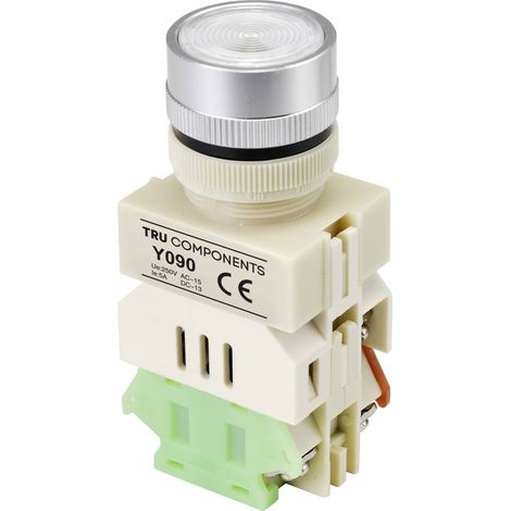 TRU COMPONENTS TC-9219088 Y090 Bouton-poussoir 250 V/AC 5 A 1 x On/(On) à rappel blanc (Ø) 30 mm 1 pc(s) Y714452 (1/3)