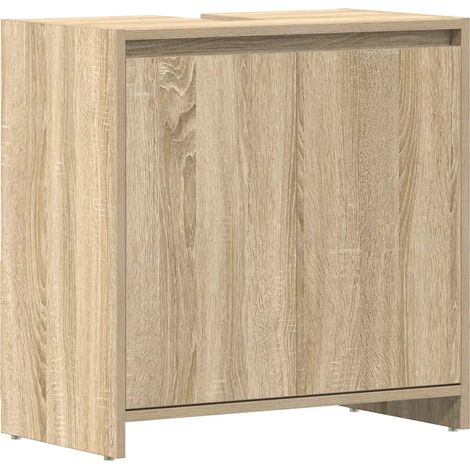 Elegante mueble de baño con 1 compartimento 60 x 33 x 61 cm fabricado en madera de roble Sonoma 020047731 (1/5)