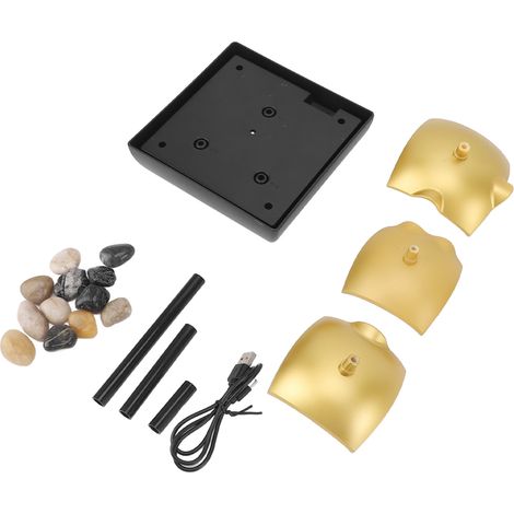 Fontaine de bureau 3 niveaux avec LED et alimentation USB pour décor de table maison et bureau (1/5)