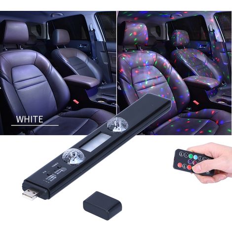 Kabellose Ambientebeleuchtung für Autos, ferngesteuerte Ambientebeleuchtung, siebenfarbige, rhythmische Musikbeleuchtung D88 (Fernbedienung mit Batterie, Produkt mit integrierter Batterie). (1/5)
