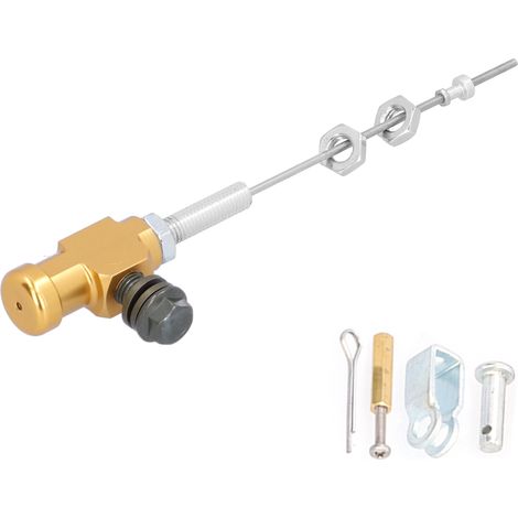 Maître-cylindre d'embrayage hydraulique avec tige, pompe de frein M10x1,25mm en alliage d'aluminium, pour moto, quad et motocross, couleur doré (1/5)