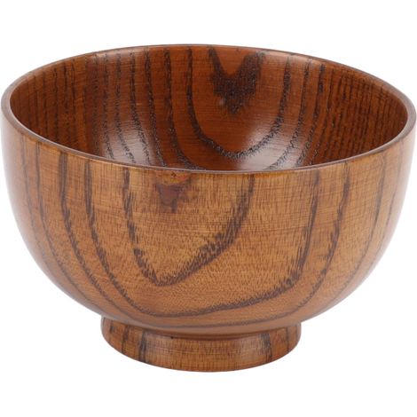 Bol en bois de style japonais Bol en bois fait à la main pour nouilles à soupe de riz salade adaptée à la cuisine à la maison (1/5)