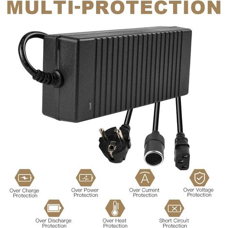 Adaptador convertidor de CA a CC de 15 A y 180 W, de 240 V a 12 V y de 12 V a 220 V, apto para encendedores de cigarrillos, refrigeradores, etc. (1/4)
