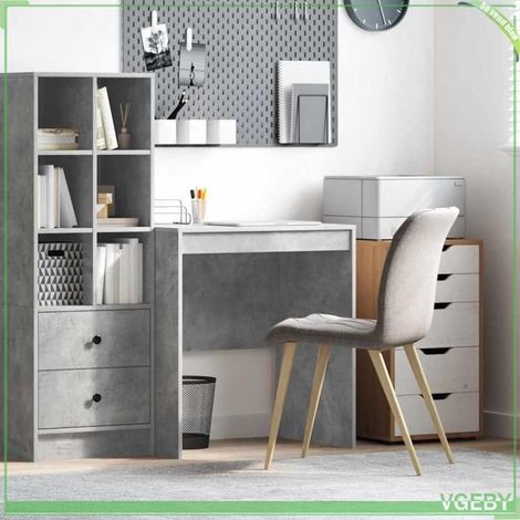 Bureau - ABI - Gris béton - 70 x 50 x 76 cm - Design moderne et élégant (1/5)