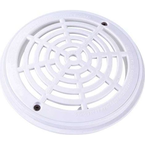 Grille de fond de piscine ronde, diamètre 20,3 cm, facile à installer (base + couvercle), blanche (1/4)