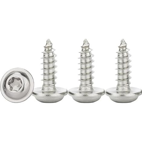 M4 x 10 mm Torx Sheet Metal Screws with Washer Stainless Steel A2 V2A Self-Drilling Flat Head Fully Threaded (1/5)