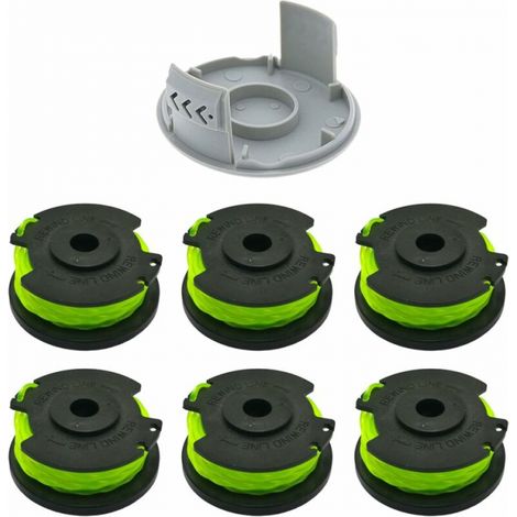 6-teilige Ersatzspule für Ryobi-Freischneider. Ersatzspule für RLT36B33 und RY36LT33A-0 Funk-Freischneider (6 Spulen + 1 Kappe)