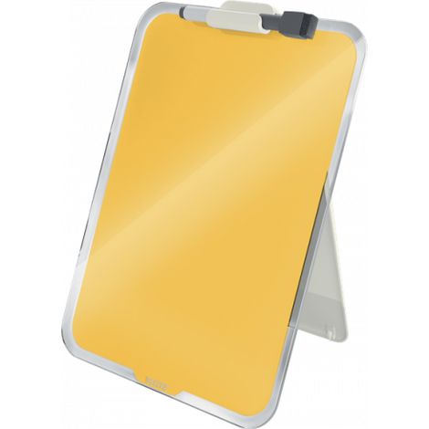 Glasboard Cosy 38,5 x 30,5 x 0,4 cm (B x H x T) Tafel nicht magnethaftend inkl. 1 Stiftehalter 1 Marker mit Wischer Sicherheitsglas gelb (1/5)