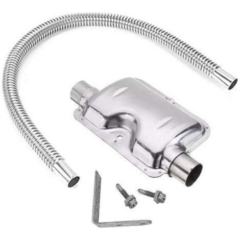 Ensemble de silencieux de tuyau d'échappement en acier inoxydable Silencieux de tuyau d'échappement pour chauffage diesel à air de voitures, 120 cm (1/5)