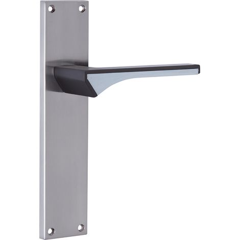 Manilla puerta zamak níquel satinado/grafito placa rectangular alta durabilidad (1/5)