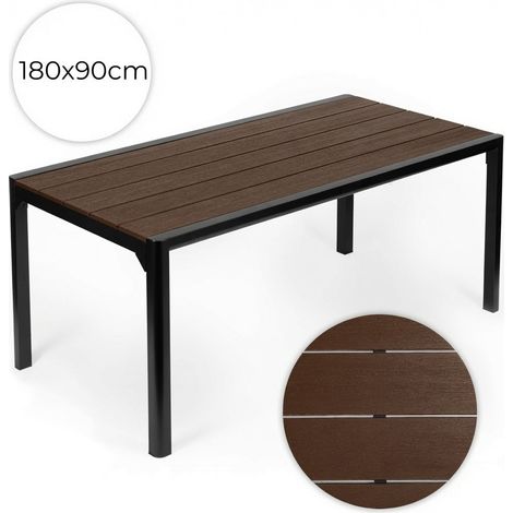 8-Seater Polywood Garden Table, 180×90 cm, Brown (1/5)