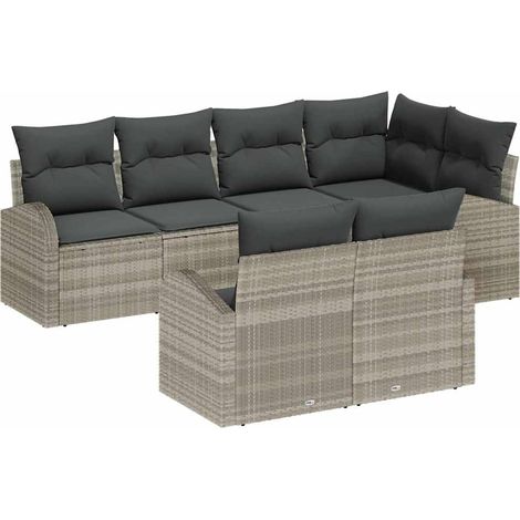 Maison Exclusive - Set Divano da Giardino Grigio chiaro polyrattan