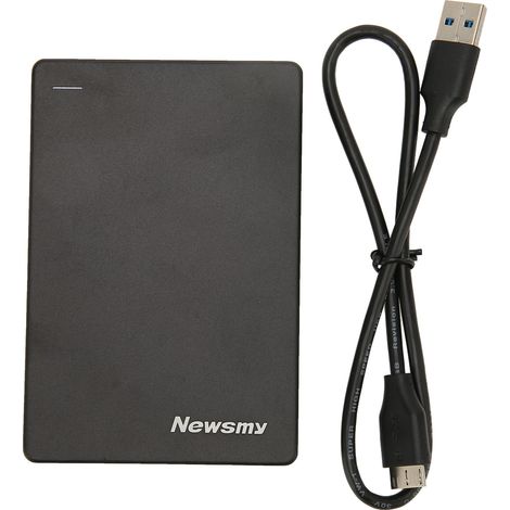 Disque dur externe 160 Go avec prise en charge UASP TRIM, veille automatique, plug and play, pour ordinateur TV téléphone, noir (1/5)