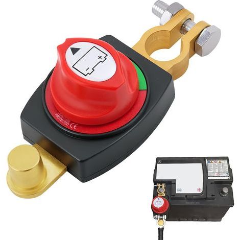 Coupe Circuit Batterie 12-48V, Interrupteur de Déconnexion de Batterie Étanche, Interrupteur à Lame Disjoncteur de Batteries Haute Conductivité Laiton Pour Camion/Yacht/Moto/Bateau/Bus/Caravane (1/5)