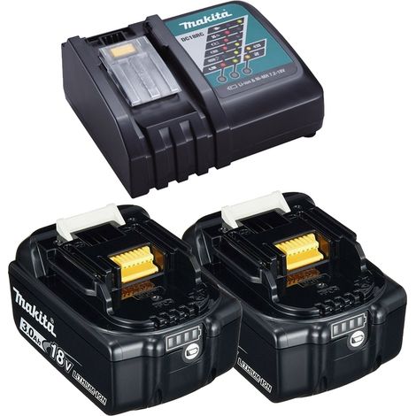 2 x Genuine Makita 18V 3.0Ah LXT Lithium Battery BL1830 + DC18RC Fast Charger (1/2)