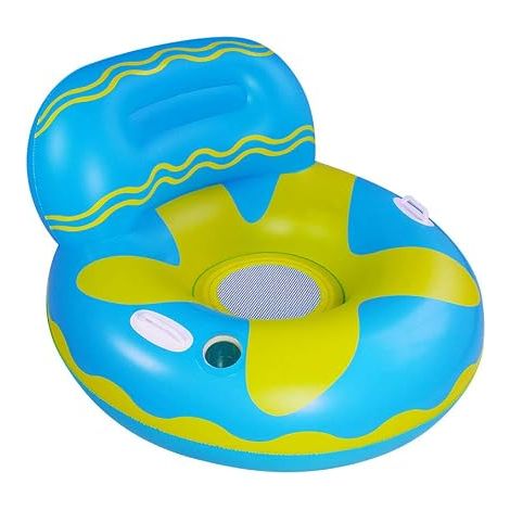 Filet flottant gonflable en PVC pour piscines, conçu pour la détente et les loisirs sur l'eau.-AquaForge (1/5)
