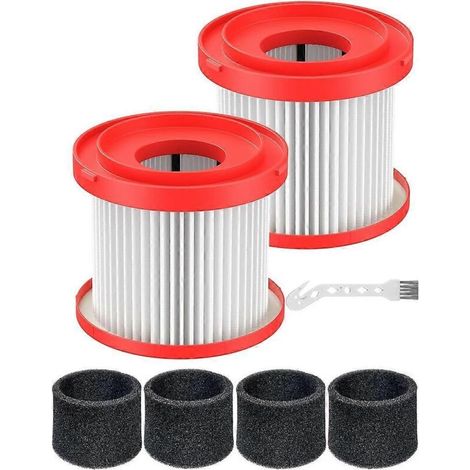 Lot de 2 filtres HEPA pour aspirateur eau et poussière sans fil Milwaukee M18, référence 49-90-1900 (compatibles avec les modèles 0780-20/0880-20). (1/5)