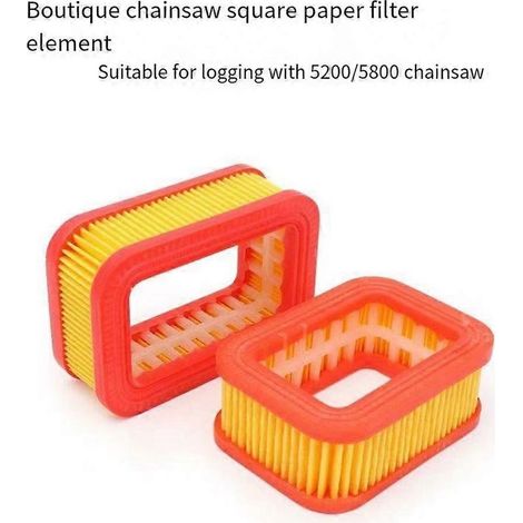 Filtro aria per motosega 5800 (compatibile con i modelli a benzina 5200 e 5800, 52 e 58 cc). Ricambio per motosega da 52 cc, piccolo e quadrato. (1/5)