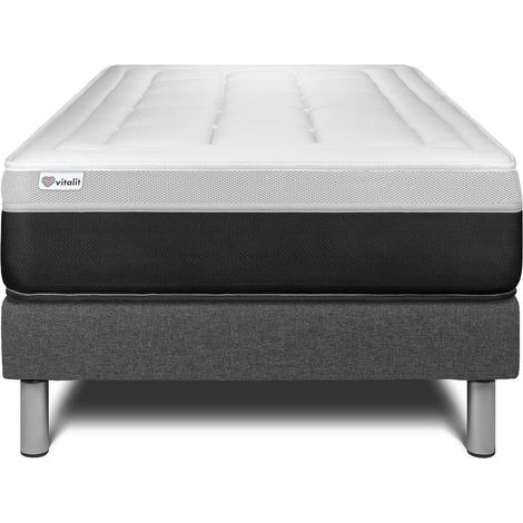Matratzenset VITAL FORM 90 x 200 cm Bettrahmen Kit grau