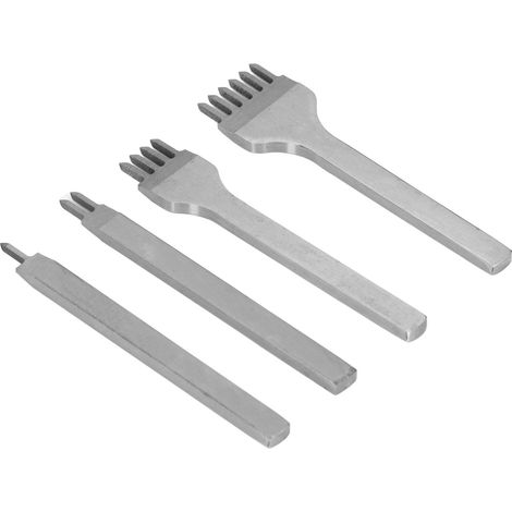Set de gouges à couture diamant pour cuir HSS, perforation 5mm, 1-2-4-6 dents, coffret 4 outils bricolage maroquinerie (1/5)