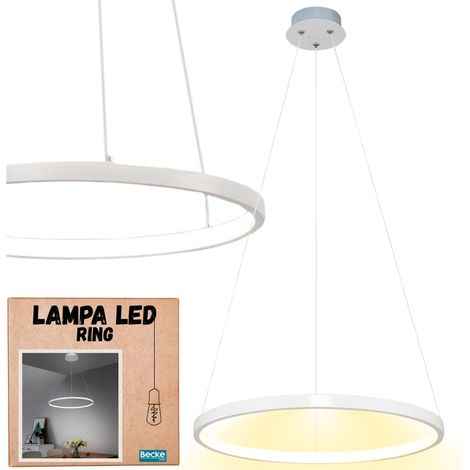 Lámpara de anillo LED, lámpara de techo tipo loft para cocina, lámpara colgante escandinava, 110 cm, neutra (1/5)