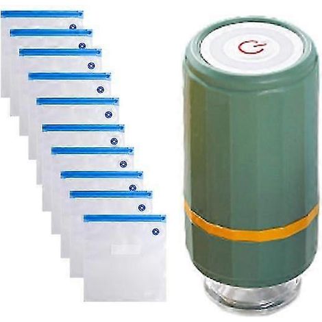 Mini machine sous vide avec sacs réutilisables, silencieuse, à forte aspiration, rechargeable et portable. (1/5)