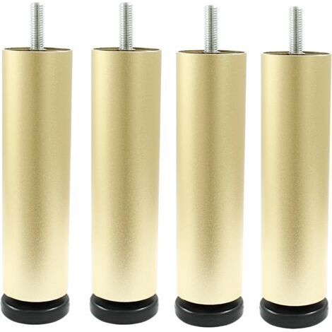 Set mit 4 vergoldeten Aluminium-Möbelfüßen, 15 cm (6 Zoll) – M8-Befestigung – rutschfeste Unterseite – max. Belastung 300 kg (1/5)