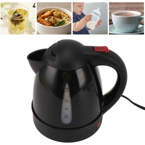 Bouilloire électrique 150 W 1 L Black Road Chaudière à eau chaude Doublure en acier inoxydable Arrêt automatique Bouilloire à thé Prise de cigarette de voiture 12 V pour berlines SUV