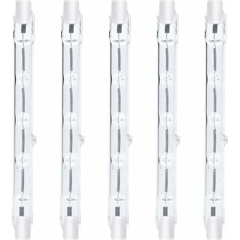 VURAHOME - 118mm R7s Dimmable ampoule halogène crayon 300W Blanc Chaud 2800K r7s linéaire 3000lm AC220-240V J118 Projecteur Halogène Linéaire pour l’éclairage de paysage, sécurité, lampadaire (5pcs) [ (1/5)